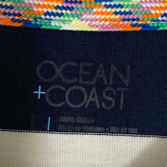 Ocean Coast Cotton Long Sleeve Collared Top Size Large - Picture 2 of 8